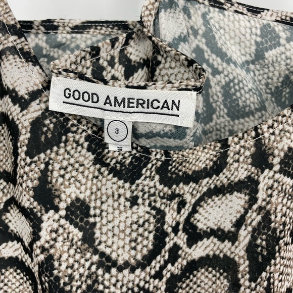 Good American Brown Black The Ruched Snake Print Lightweight Cami Blouse - Picture 8 of 9